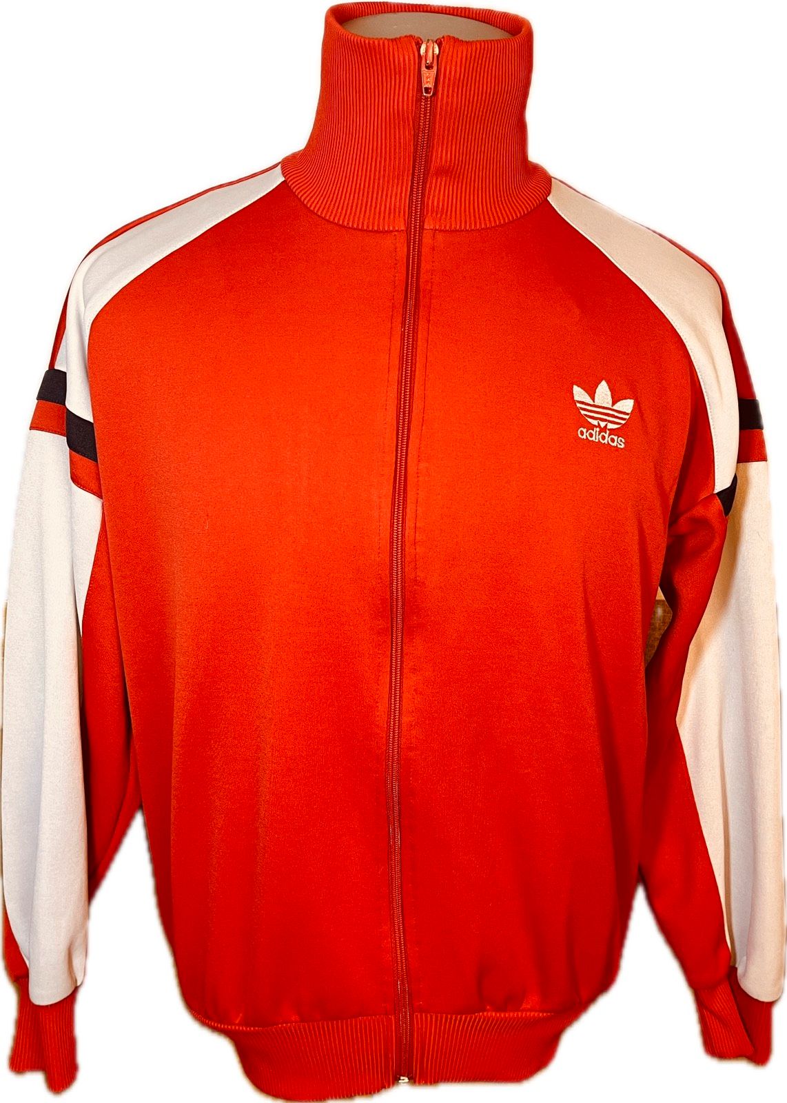 adidas trainingsjacke 90er herren rot weiss schwarz gr. L retro vintage freizeitjacke
