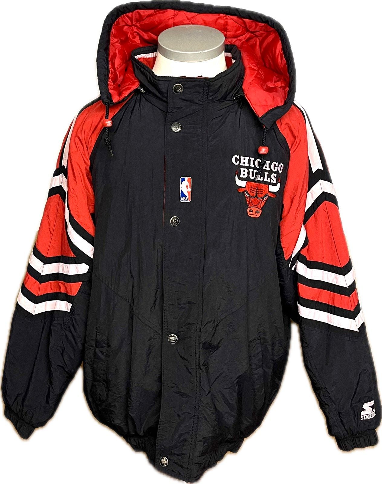 starter chicago bulls jacke winterjacke parka vintage jordan retro NBA selten L schwarz