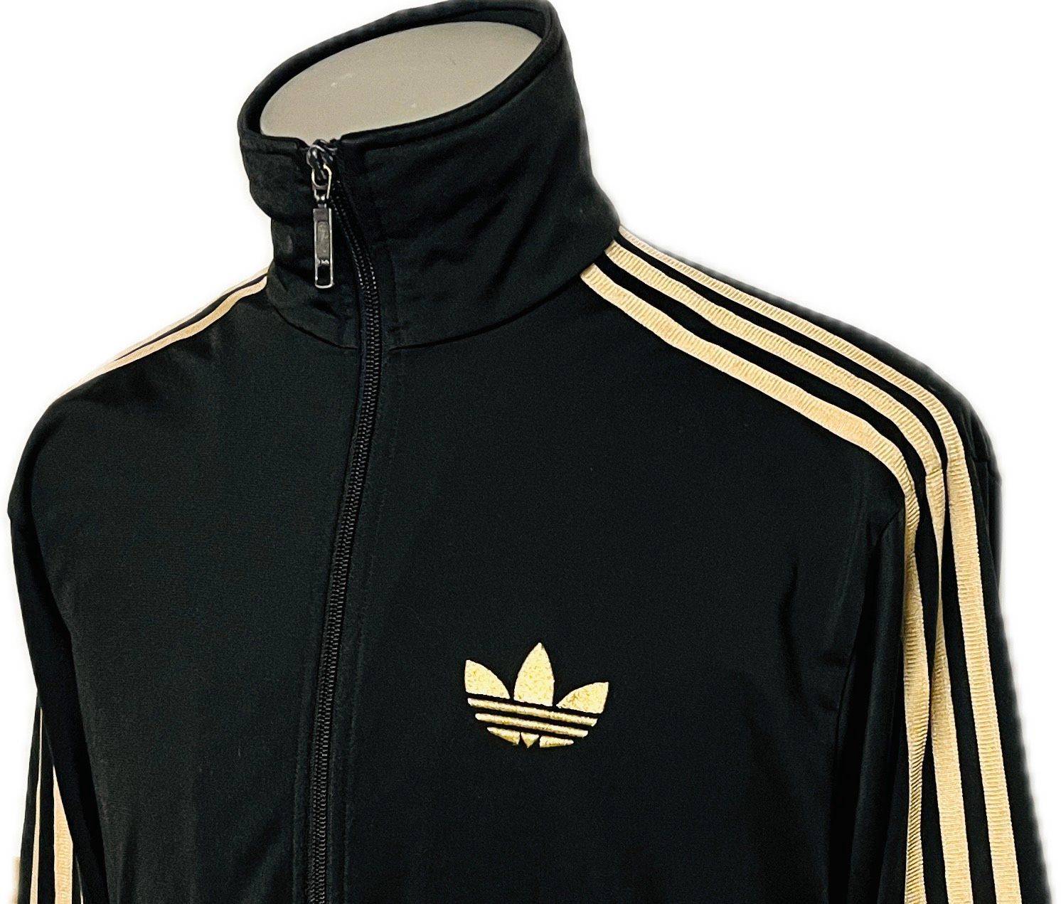 adidas trainingsjacke firebird herren schwarz-gold s retro vintage freizeitjacke