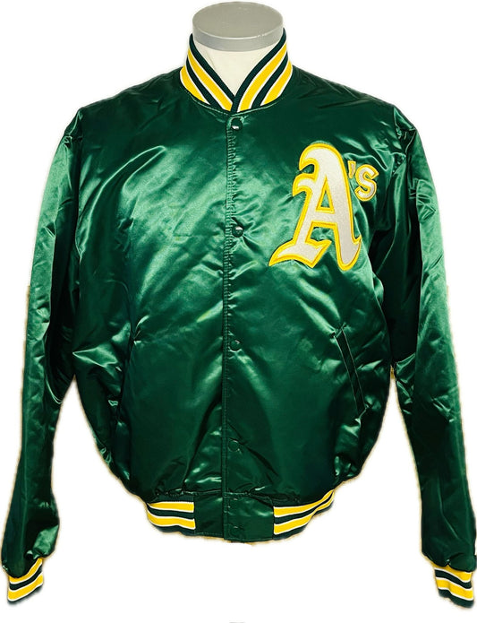 starter oakland a´s as jacke bomberjacke vintage LA retro Baseball Collegejacke selten XL grün gelb