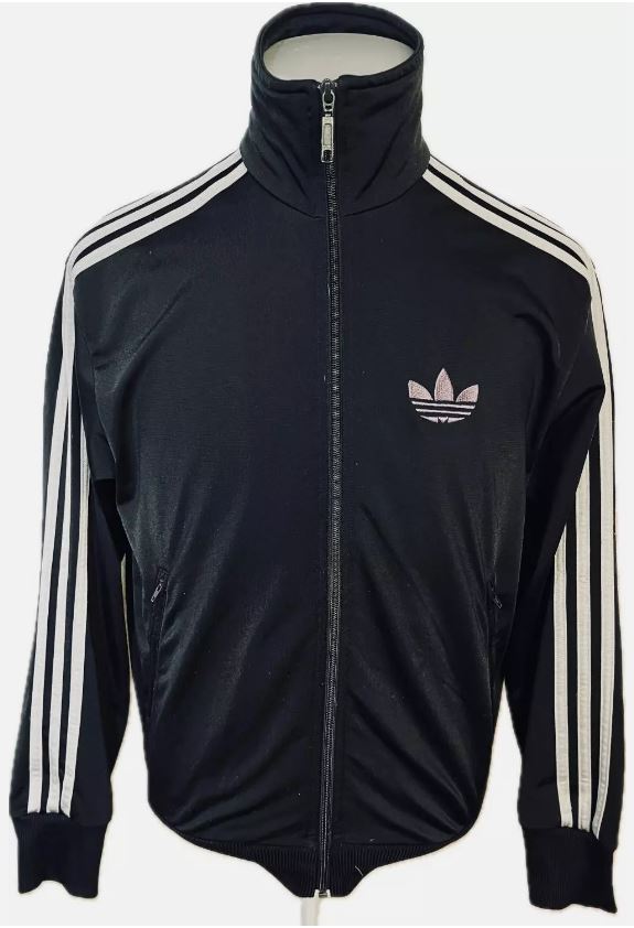 Adidas Trainingsjacke firebird vintage retro Model in Schwarz blau grau Herren Gr. XS oder Damen Gr. M