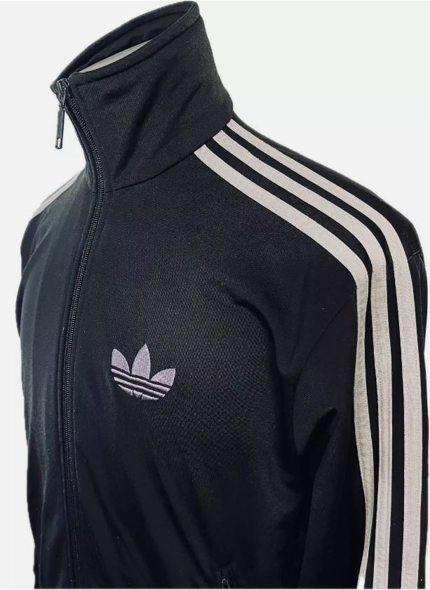 Adidas Trainingsjacke firebird vintage retro Model in Schwarz blau grau Herren Gr. XS oder Damen Gr. M